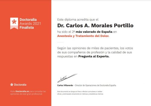 Premio Opiniones Doctor Calros Morales